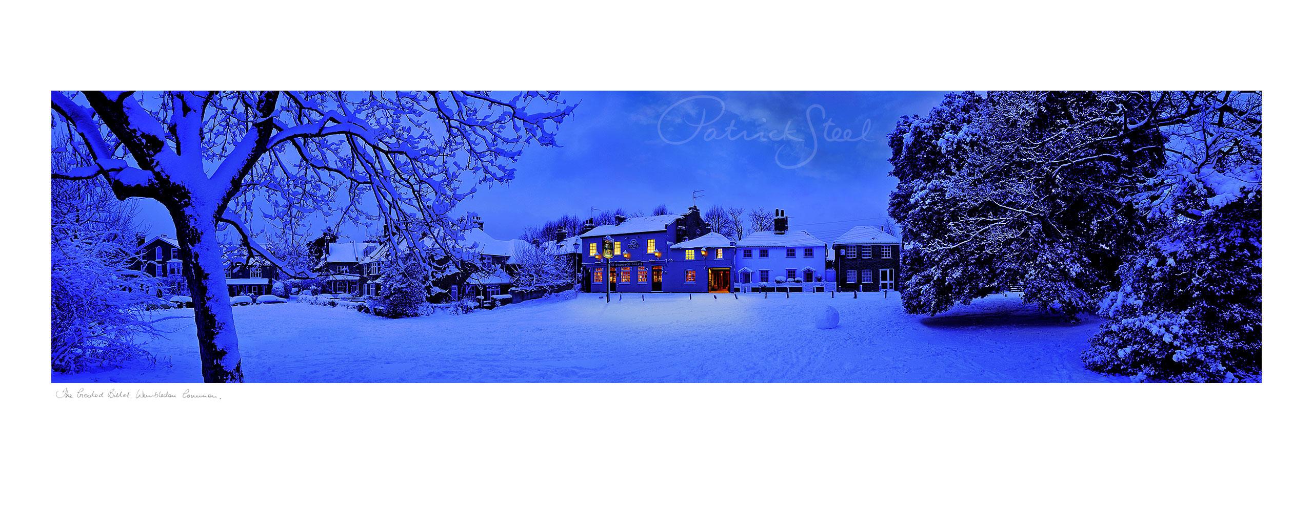 Title: The Crooked Billet in Snow, Wimbledon Common | <a href=